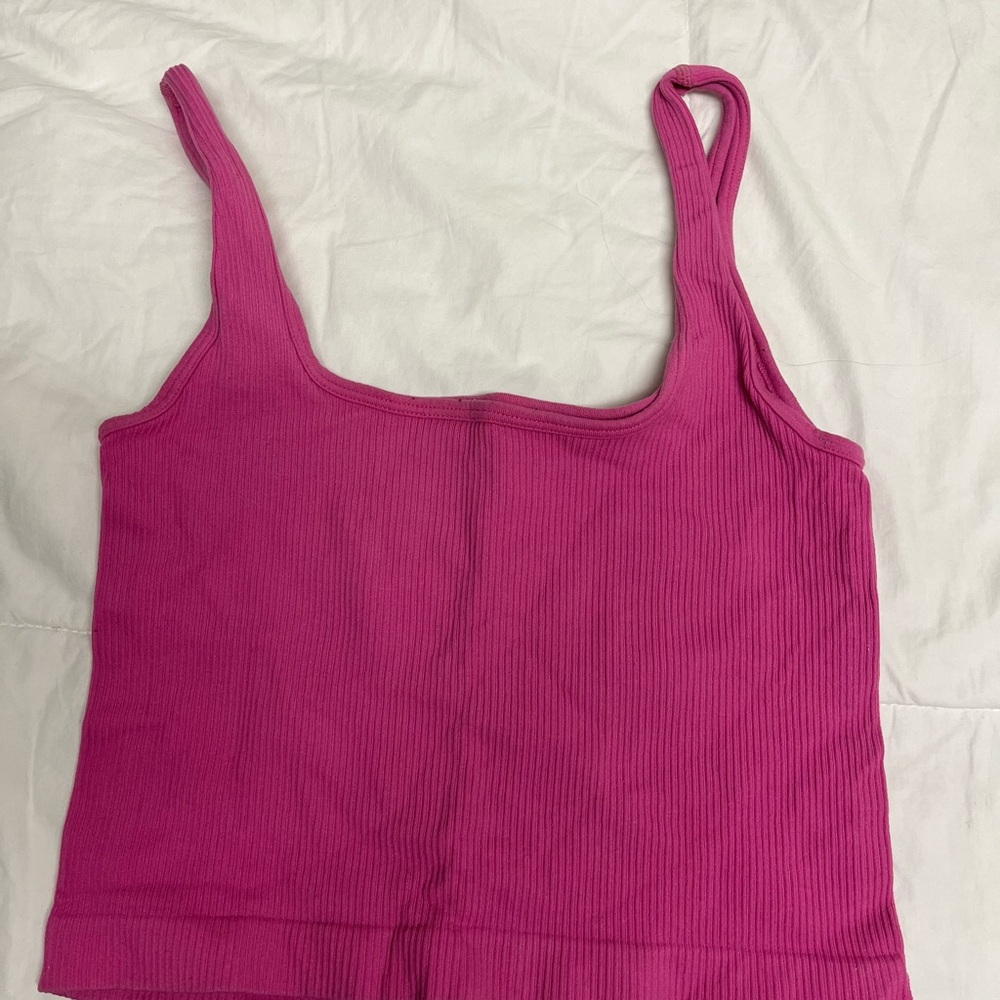 Pink Ribbed Tank Top - Picture 2 of 2